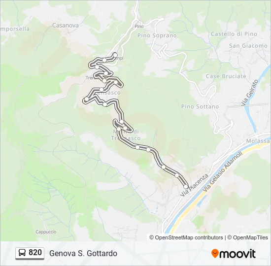 820 Bus Line Map