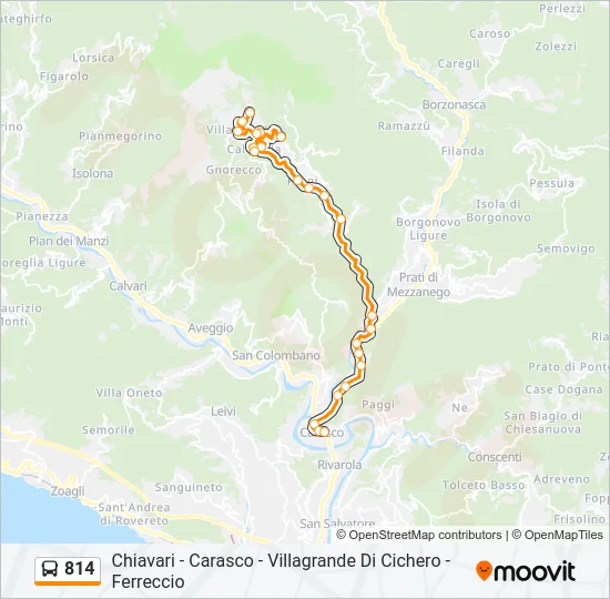 814 Bus Line Map