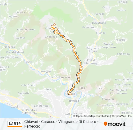 814 Bus Line Map