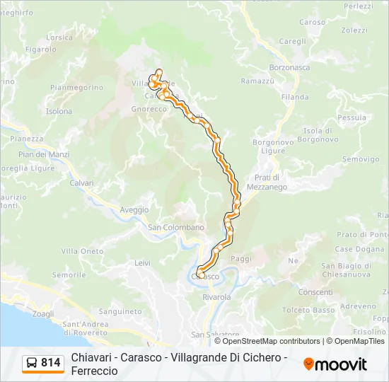 814 Bus Line Map