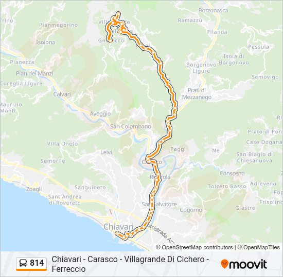 814 bus Line Map