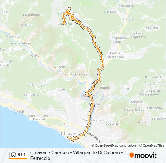814 Bus Line Map