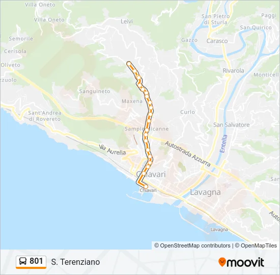 801 Bus Line Map