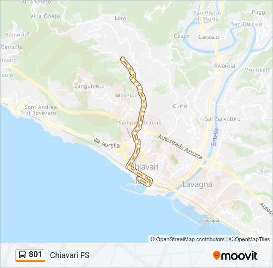 801 Bus Line Map