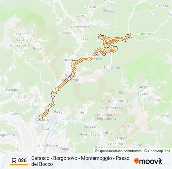 Percorso linea bus 826