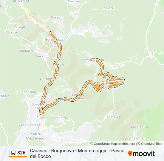 Percorso linea bus 826