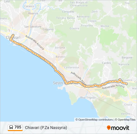 705 Bus Line Map