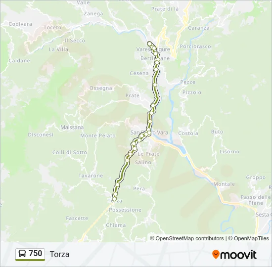 750 Bus Line Map