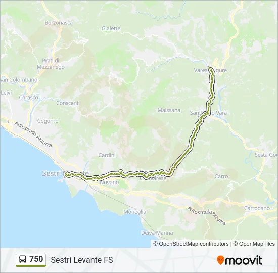 750 Bus Line Map