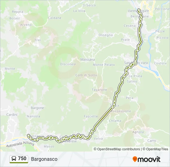 750 Bus Line Map