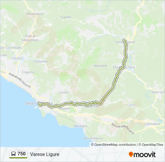 750 Bus Line Map