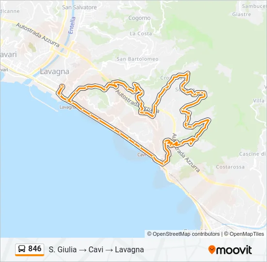 846 Bus Line Map