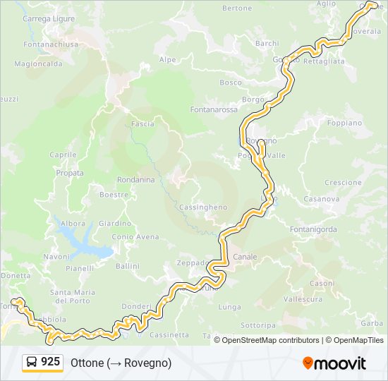 925 bus Line Map