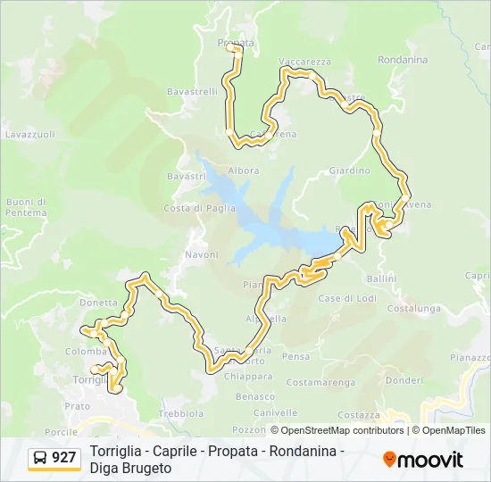 927 Bus Line Map