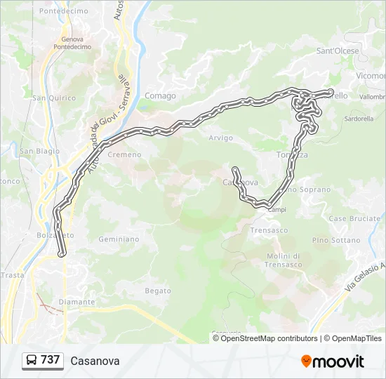 737 Bus Line Map