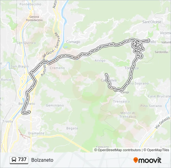 737 Bus Line Map