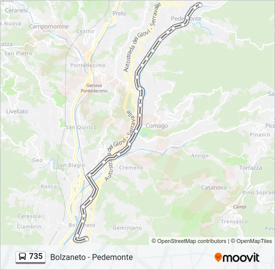 735 Bus Line Map