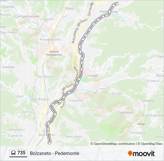 735 Bus Line Map