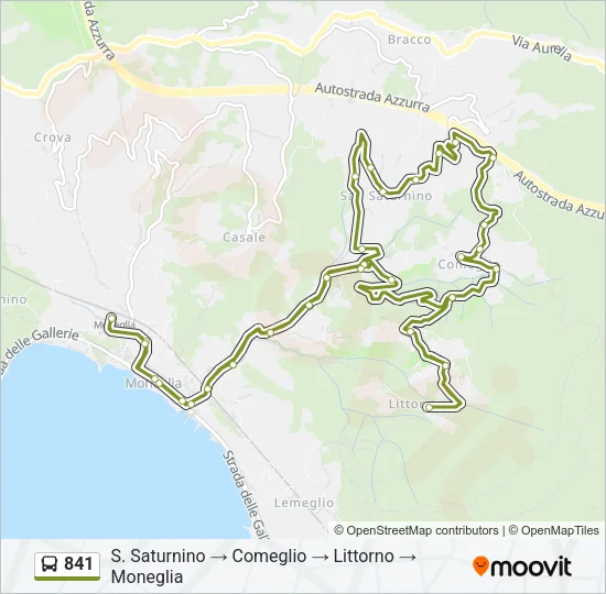 841 Bus Line Map