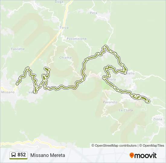 852 Bus Line Map