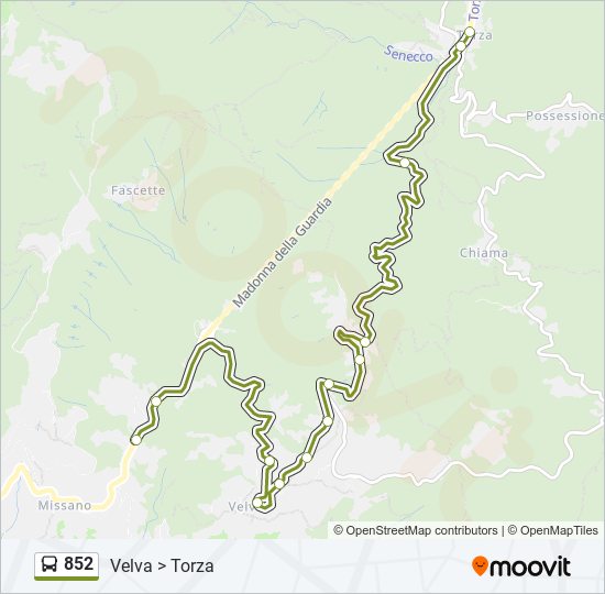 Percorso linea bus 852