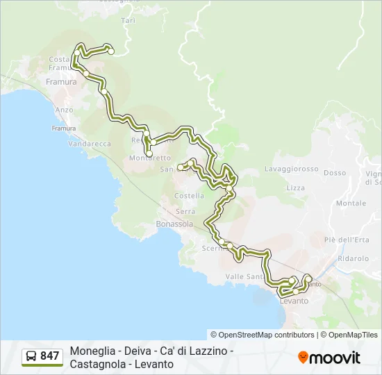 847 Bus Line Map