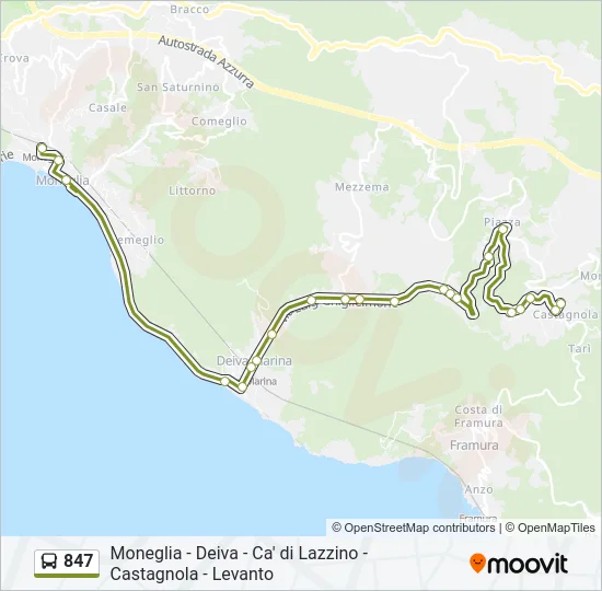 847 Bus Line Map