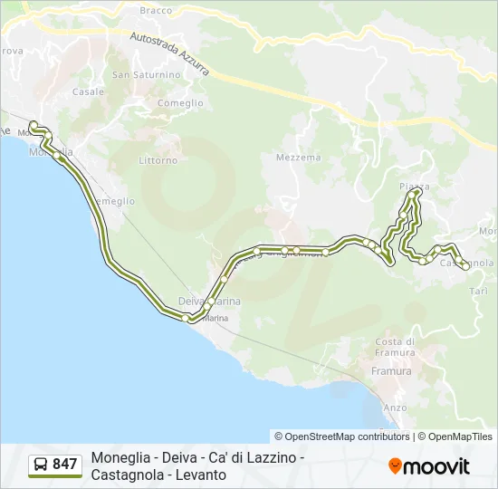 847 Bus Line Map