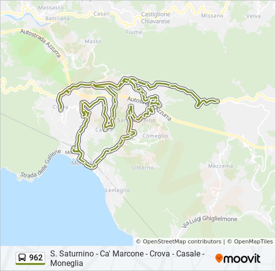 962 bus Line Map