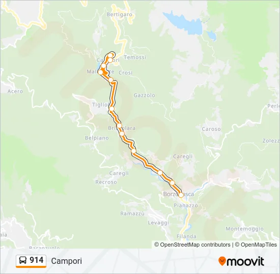 914 Bus Line Map