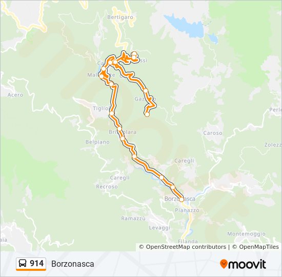 914 bus Line Map