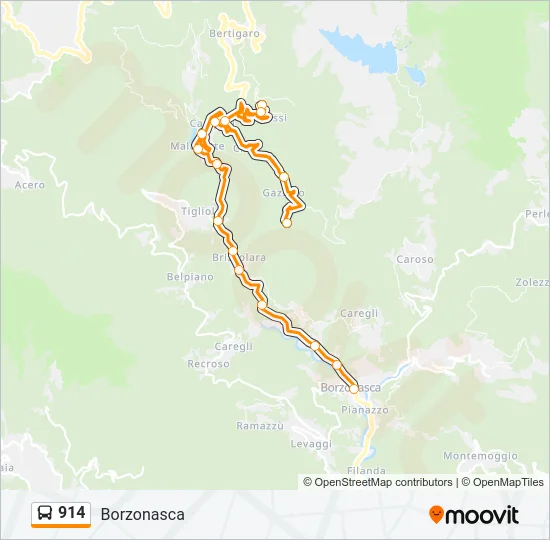 914 Bus Line Map
