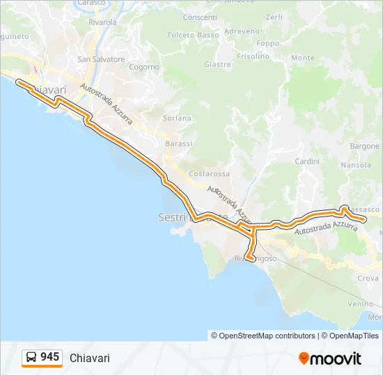 945 Bus Line Map