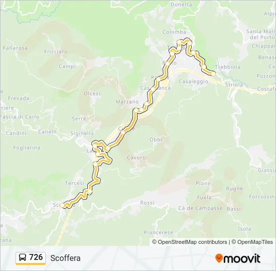 726 Bus Line Map