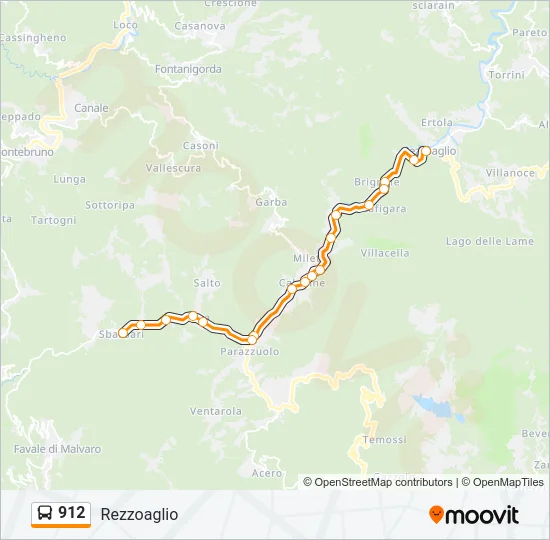912 Bus Line Map