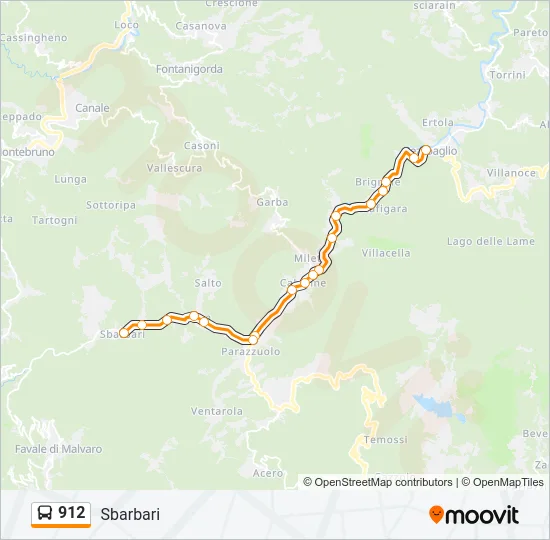 912 Bus Line Map