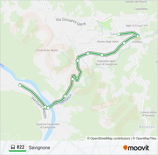 822 Bus Line Map