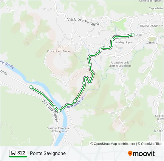 822 Bus Line Map