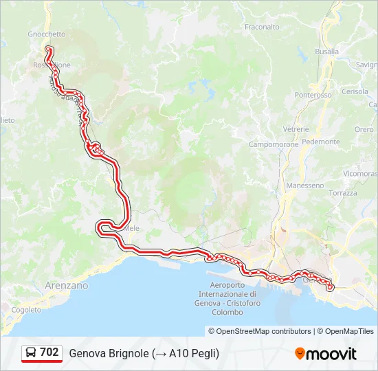 702 Bus Line Map