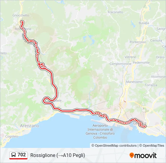 702 Bus Line Map