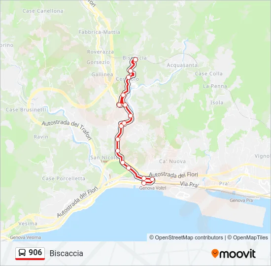 906 Bus Line Map