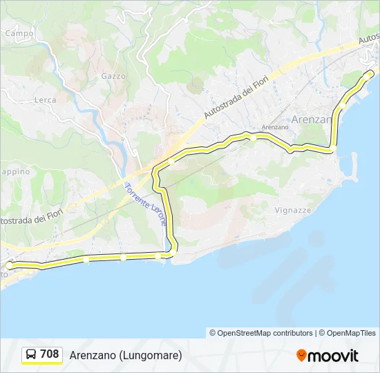 708 Bus Line Map