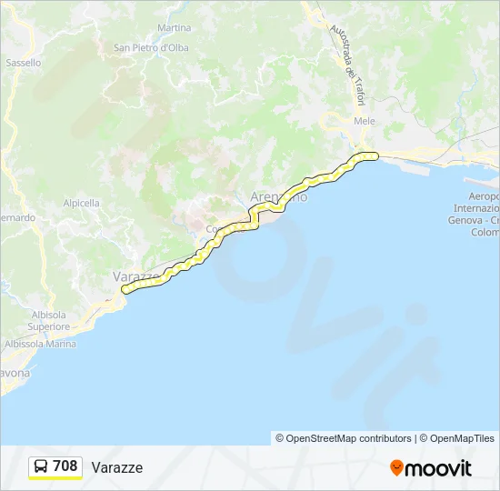 708 Bus Line Map