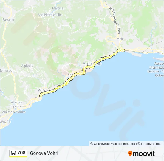 708 Bus Line Map
