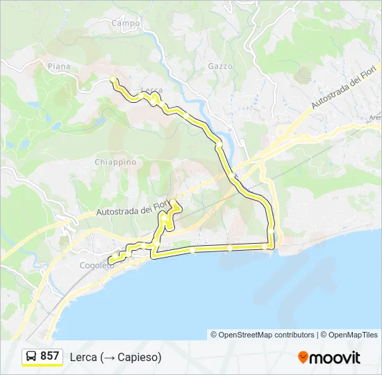 857 Bus Line Map