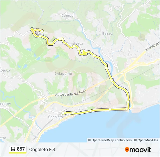857 Bus Line Map