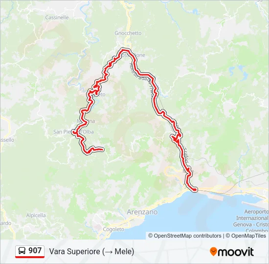 907 Bus Line Map