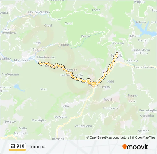 910 Bus Line Map
