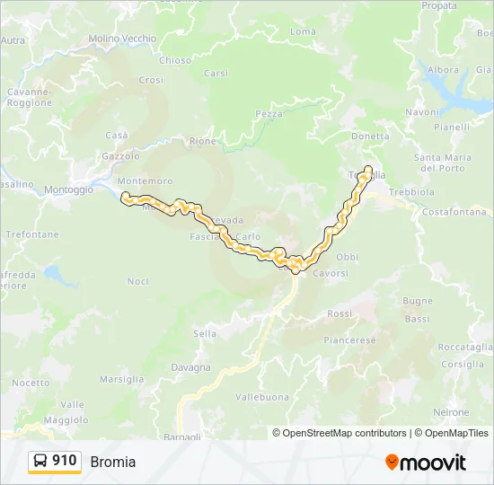 910 Bus Line Map
