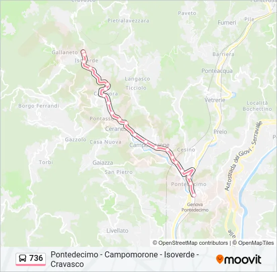 736 Bus Line Map